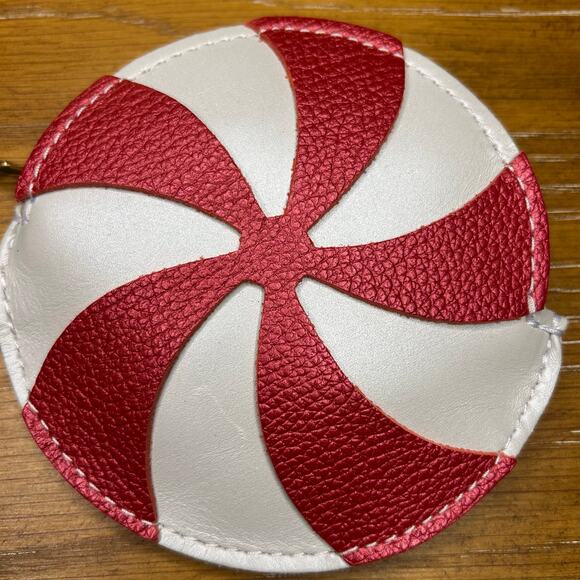 Portland Leather Holiday Pouch Set of 2 PLG Keychain Gingerbread Candy Cane - Picture 4 of 7